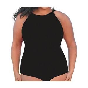 NEW ALWAYS FOR ME plus size high neck tankini top in black